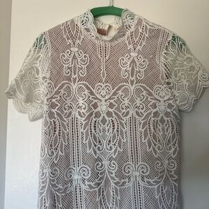 Skies Are Blue White Lace Dress